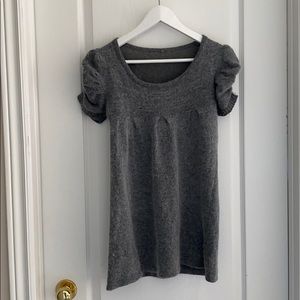Knit Princess Puff Dress grey gray